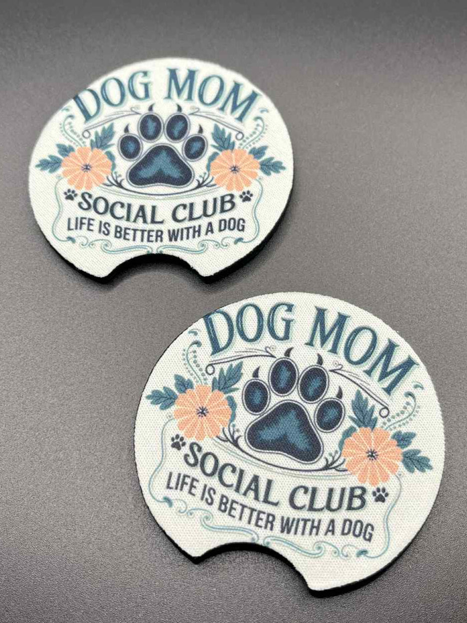 Dog mom social club car coaster and air freshener set