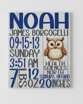 Customized Metal Baby Birth Stat