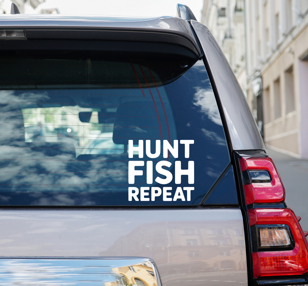 Hunt Fish Repeat Vinyl Decal
